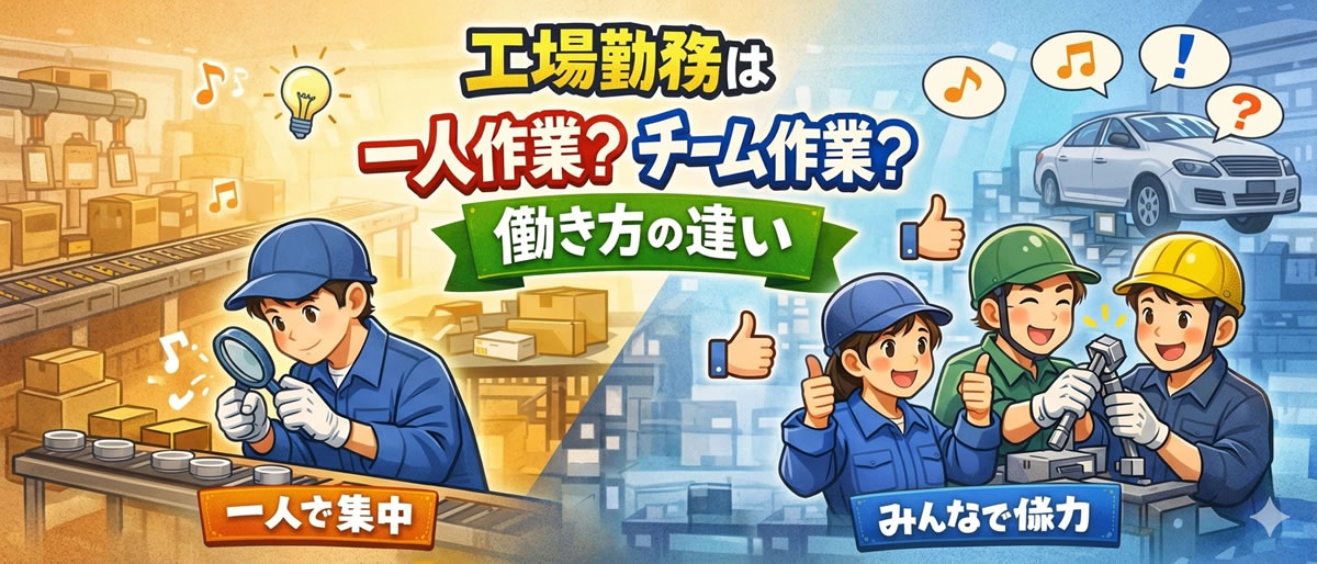 工場勤務は一人作業？チーム作業？働き方の違い