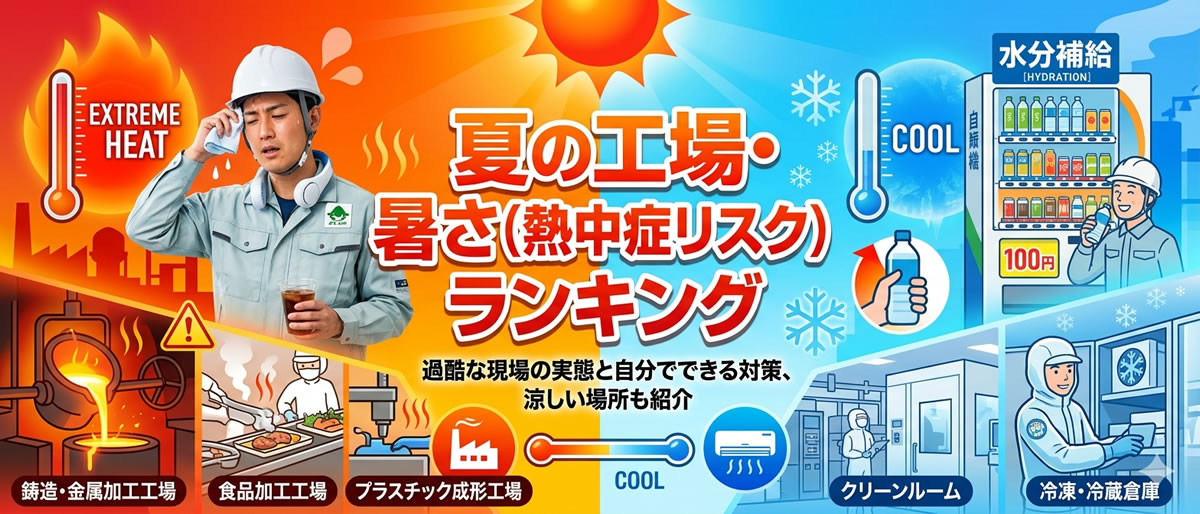 夏の工場・暑さ（熱中症リスク）ランキング：過酷な現場の実態と対策