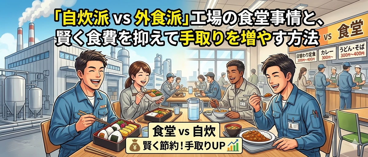 「自炊派 vs 外食派」工場の食堂事情と、賢く食費を抑えて手取りを増やす方法