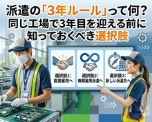 派遣の「3年ルール」って何？同じ工場で3年目を迎える前に知っておくべき選択肢
