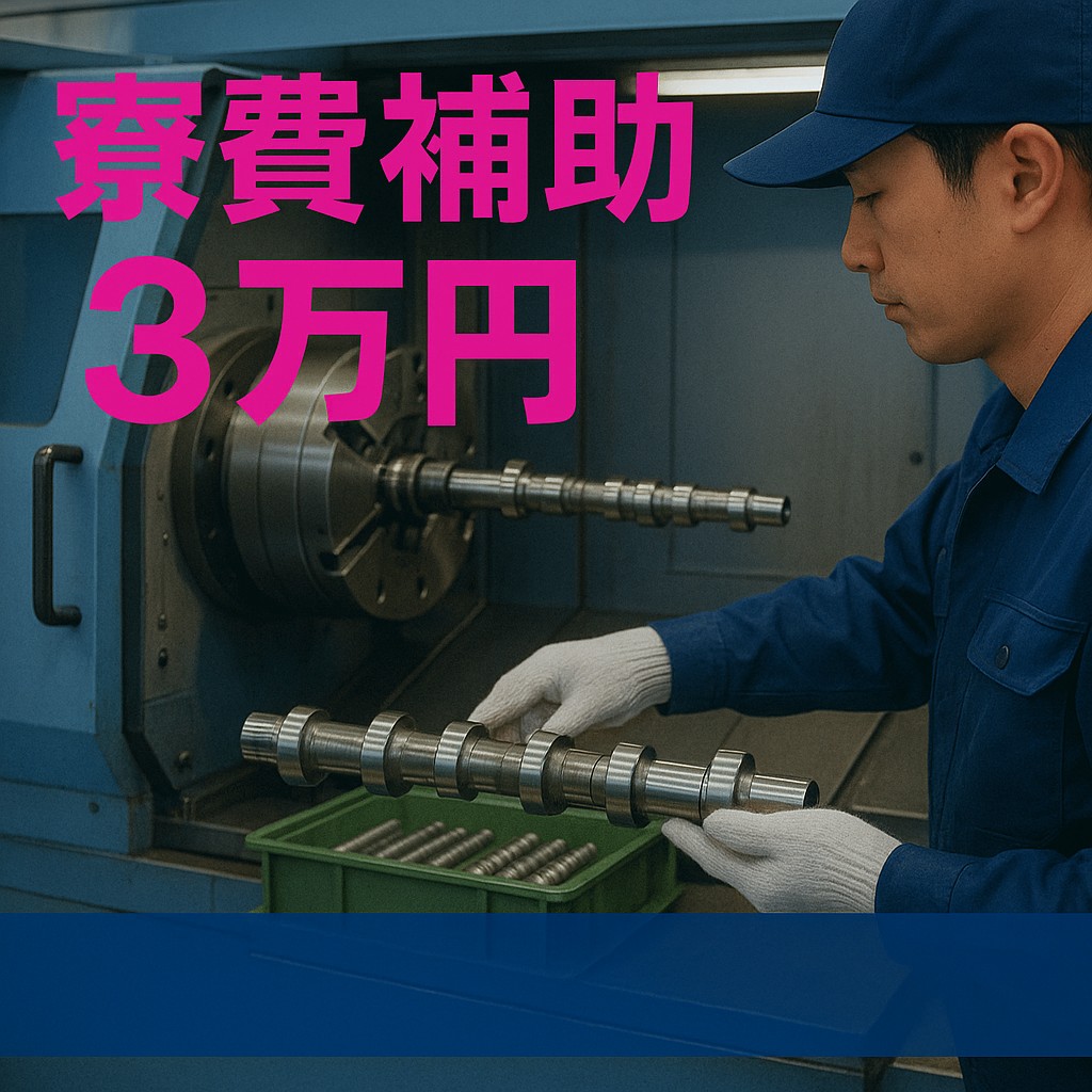 【大型エンジン部品の機械オペレーター】寮費補助3万円│未経験OK│相模原市中央区