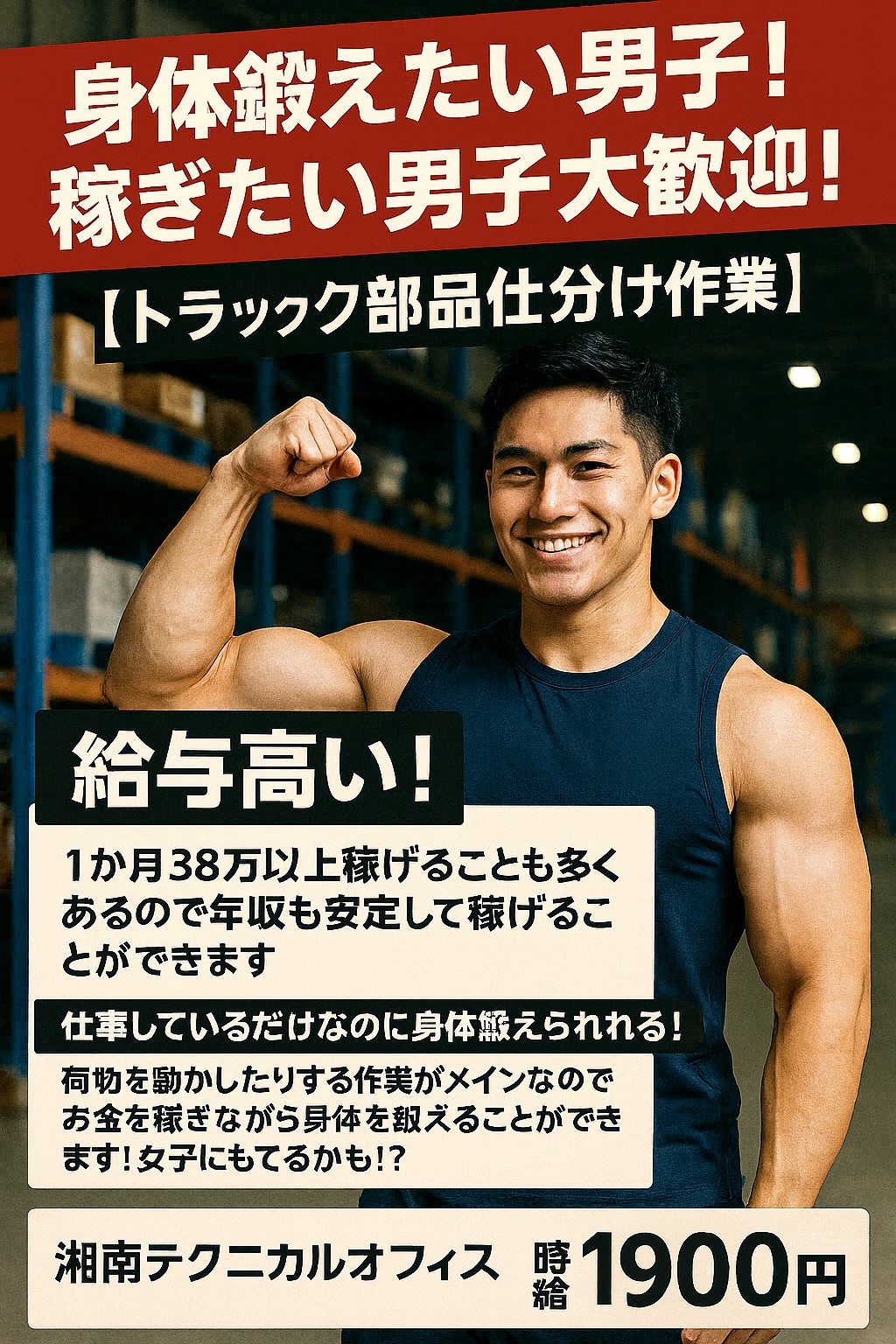 【静岡から神奈川へ】稼ぐ環境を変える
時給1,900円｜大手メーカー倉庫での仕分け・供給作業｜寮完備