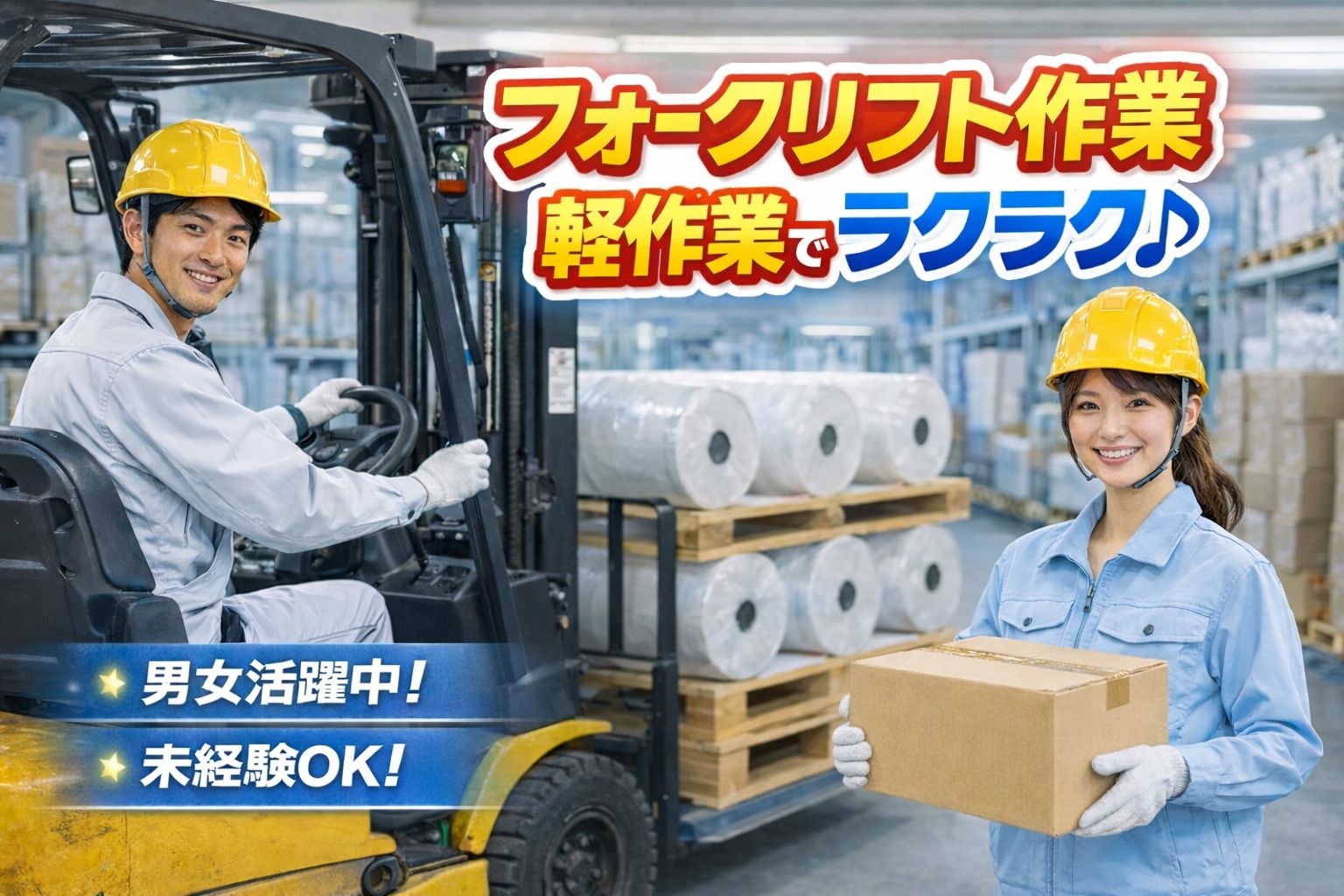 フォーク作業スタッフ幅広い年代で活躍中！女性も多数活躍中