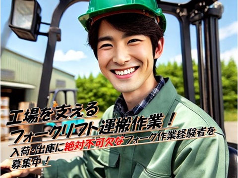 【日勤・土日祝休み】資格を活かした長期の仕事！フォークリフトを使った製品の運搬作業！