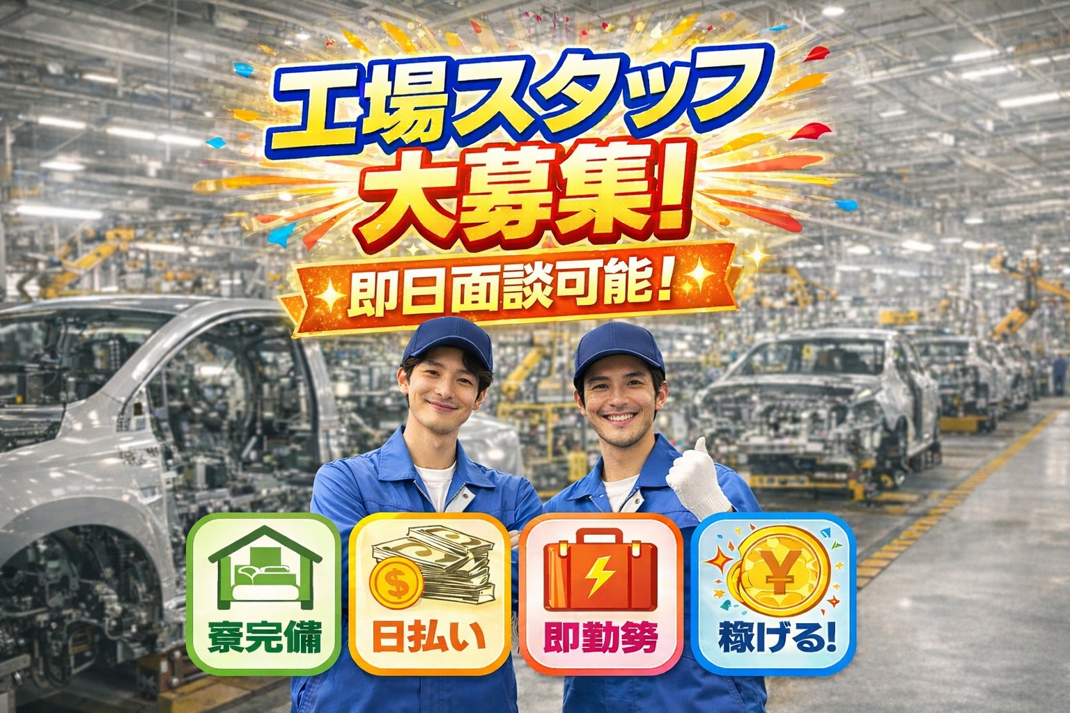 時給１６５０円～即日採用！