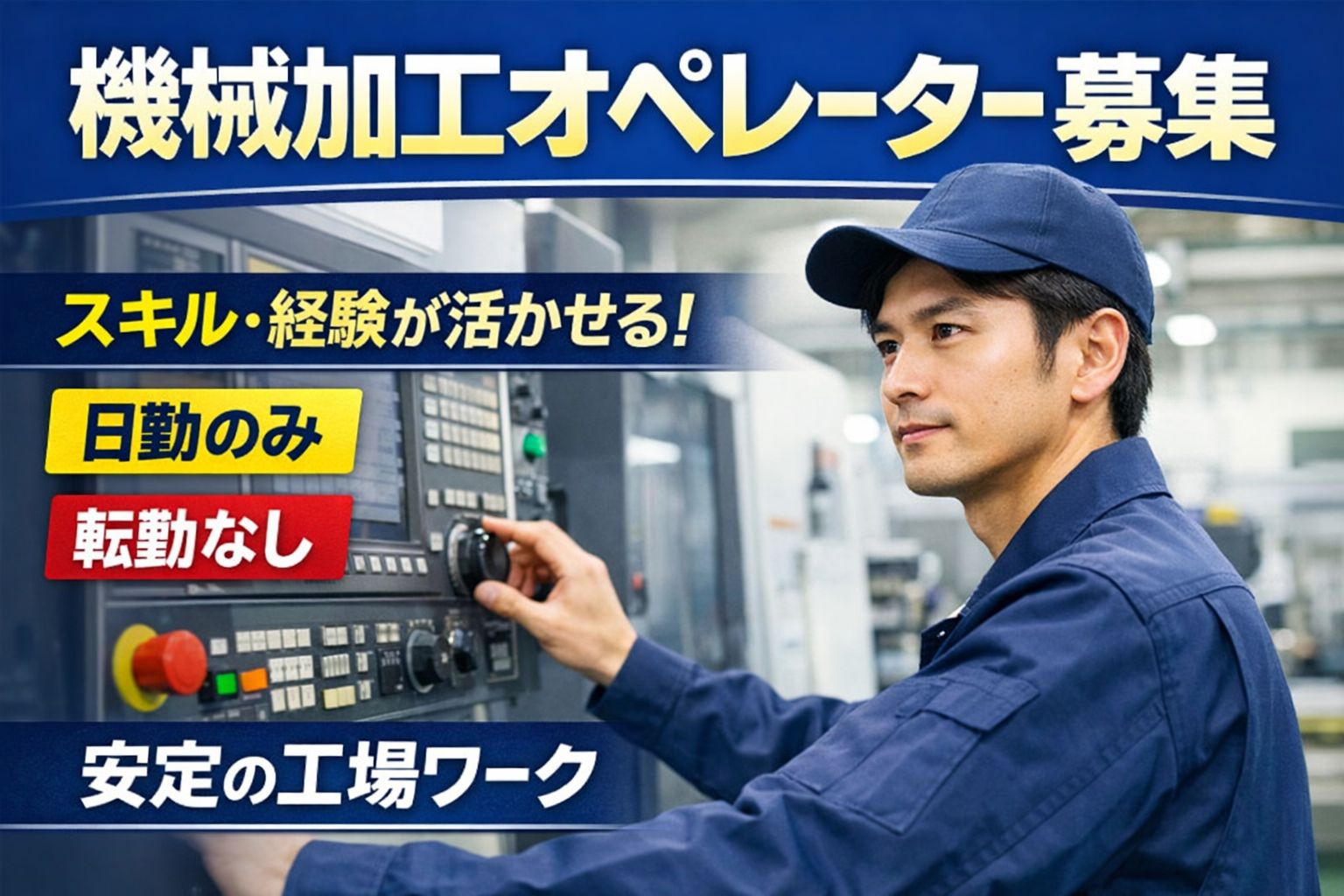 NC旋盤経験者歓迎
日勤のみ