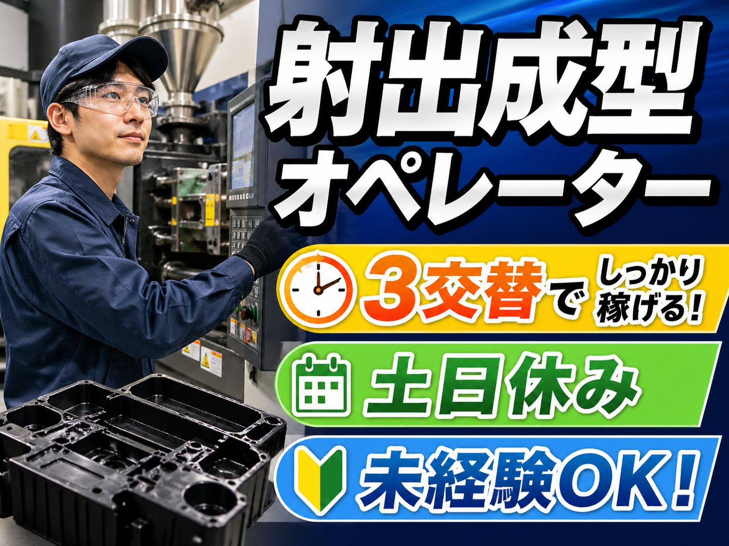 働きやすさ抜群！空調完備のゴム製造スタッフ