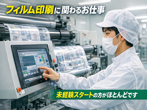 駅チカ！マイカー通勤OK！残業少なめ！未経験者大歓迎　フィルム印刷工場のお仕事