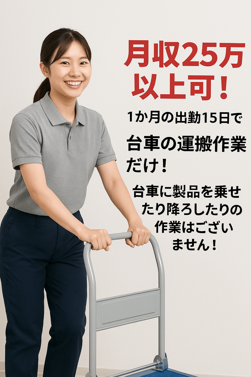  【3勤3休！月の半分がお休み】グラスファイバー製品の運搬作業