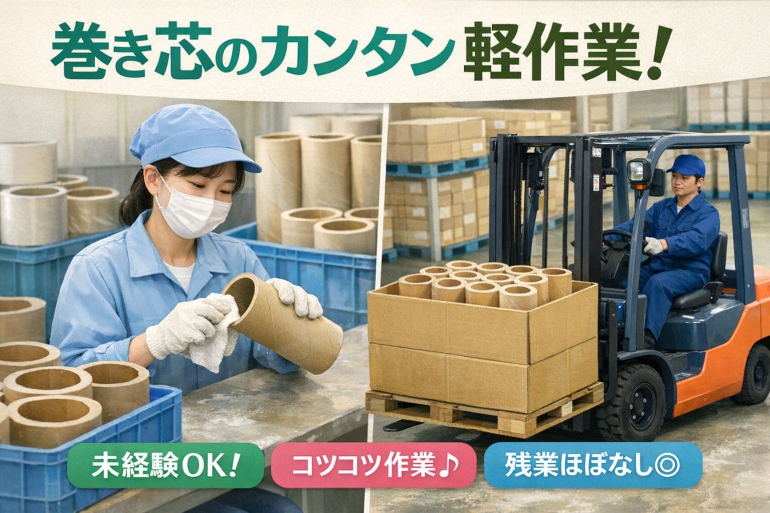 人気の日勤♪軽作業とリフト作業　