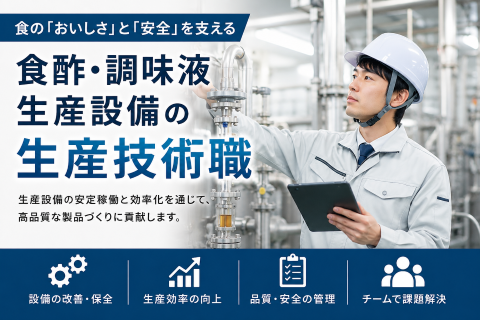 食酢・調味液生産設備保全業務