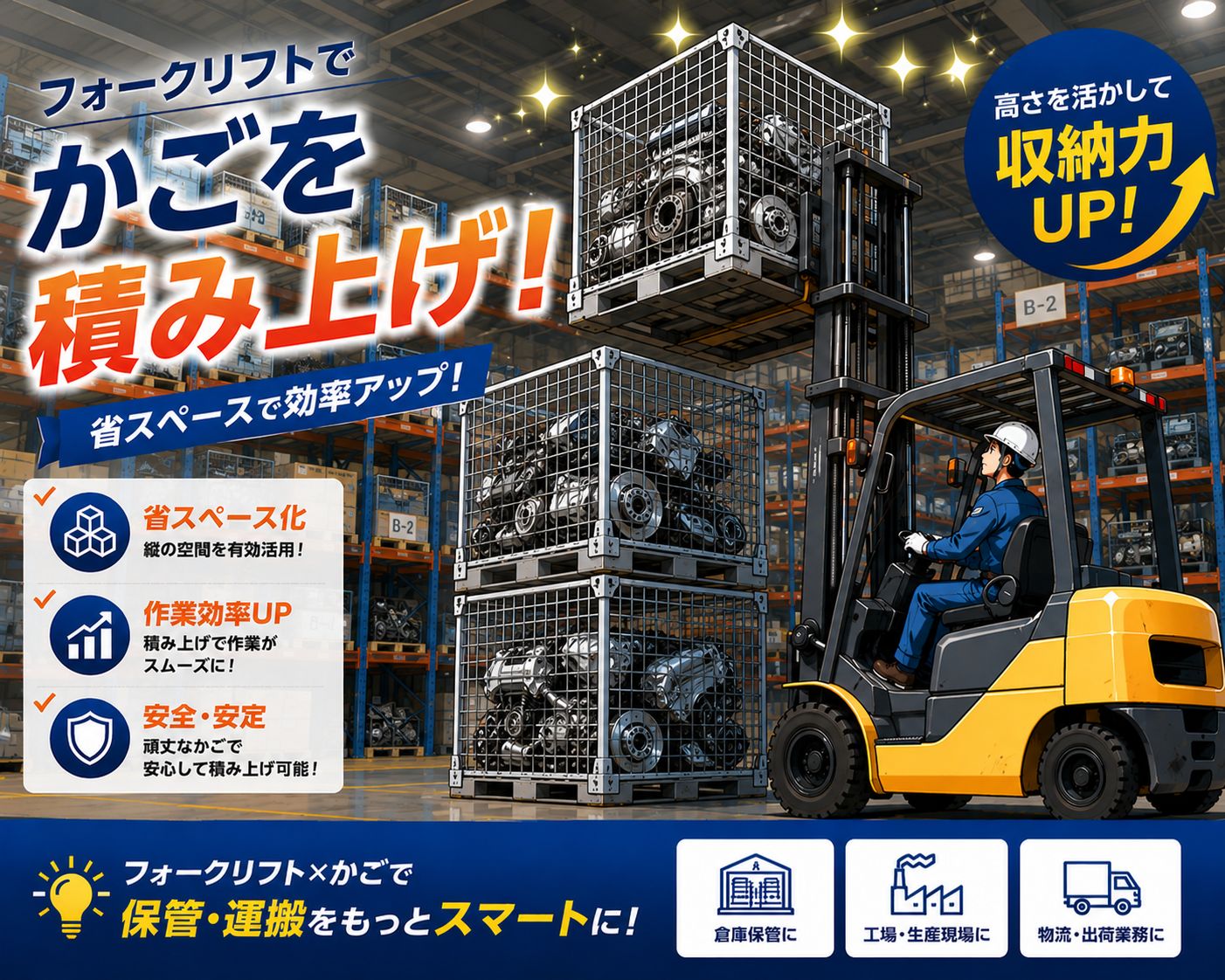 パレット等を積み降ろし積込み作業