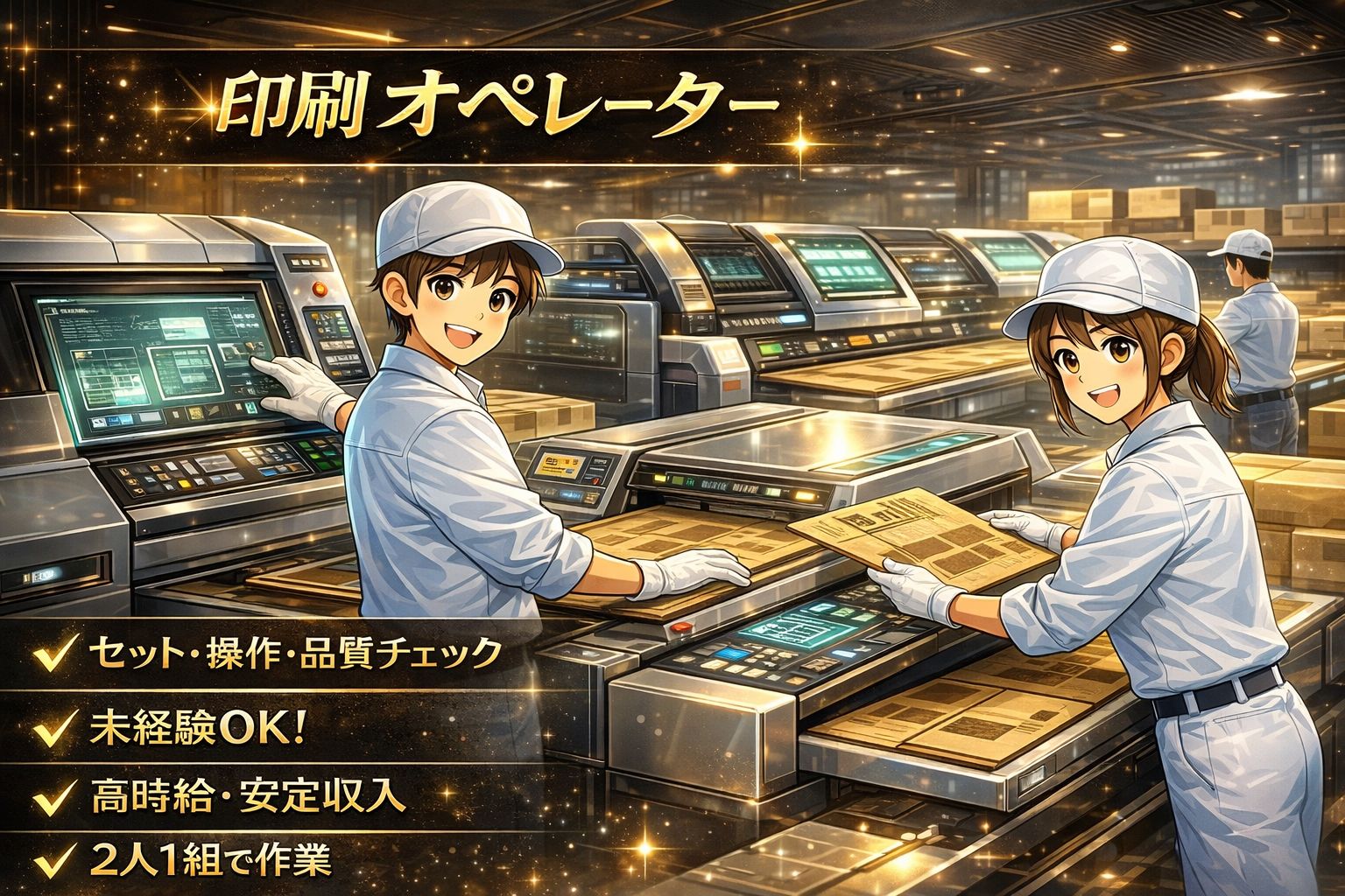 日勤専属のオペレーター業務／土日祝休み段ボールマシーンのボタンを押すだけ