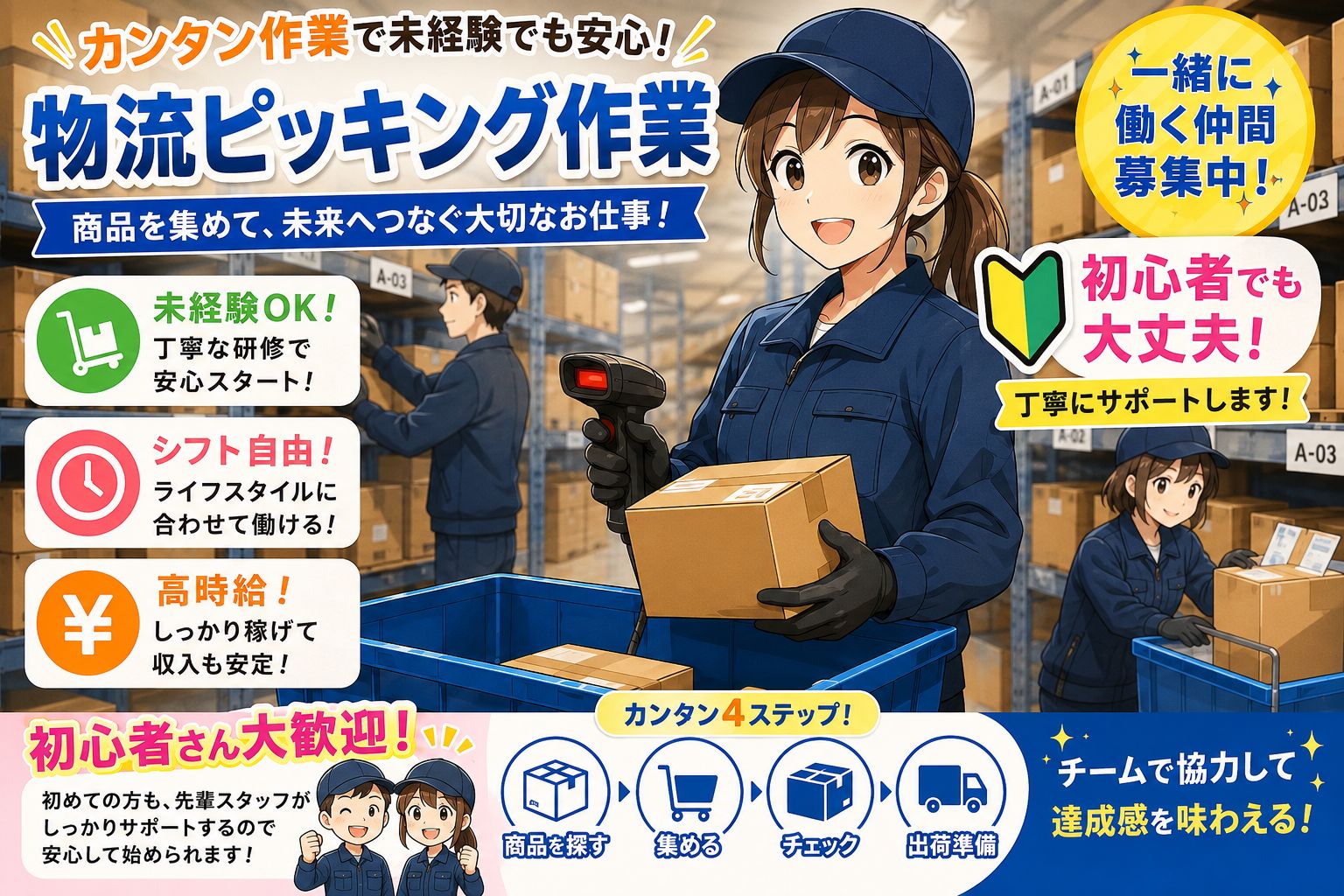 高時給1700円!!物流作業!!
