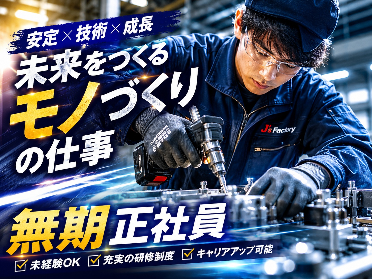 無期正社員／製造工場未経験歓迎