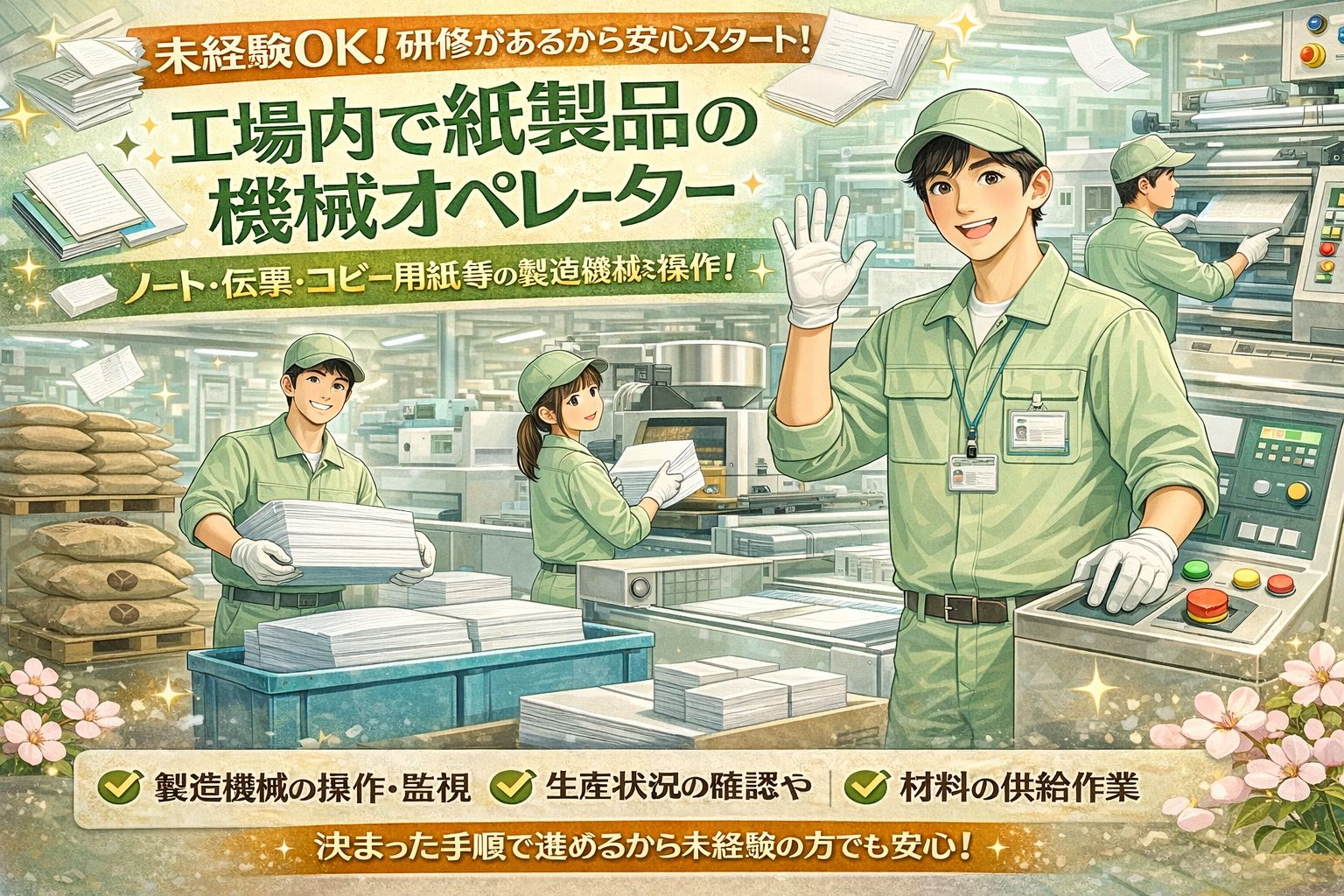工場　未経験OK
機械オペレーター