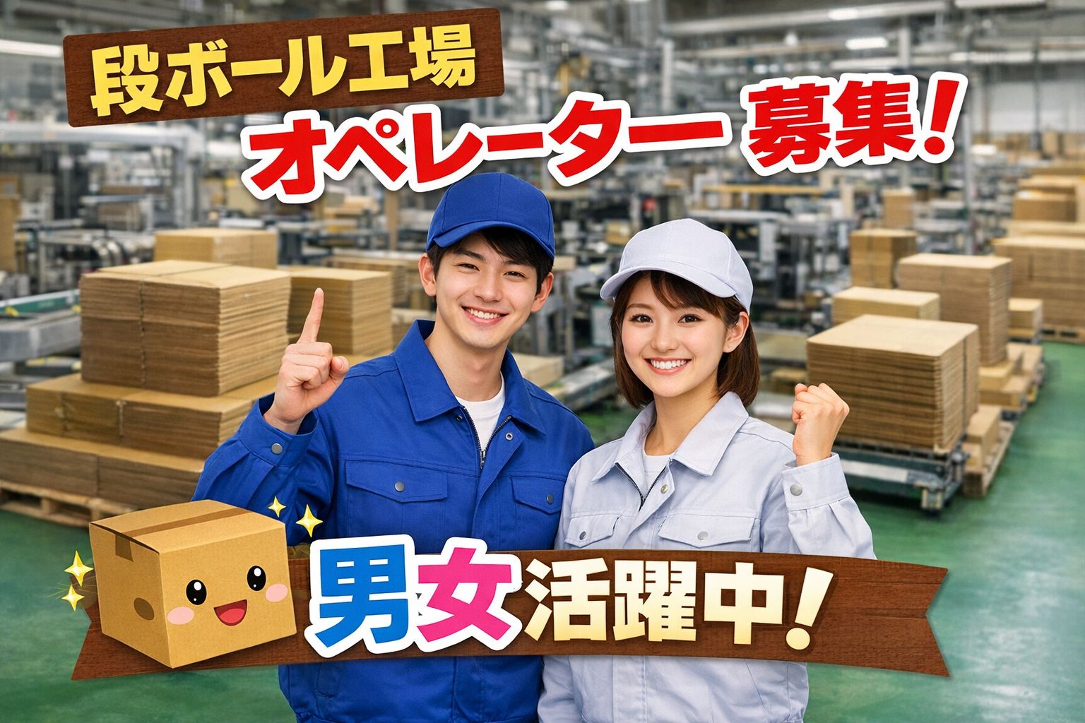 日勤専属のオペレーター業務／土日祝休み
段ボールマシーンのボタンを押すだけ