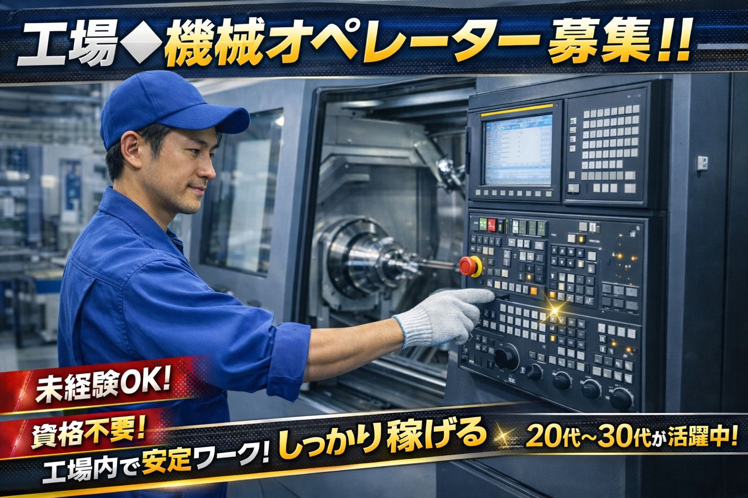 工場　未経験OK
機械オペレーター
