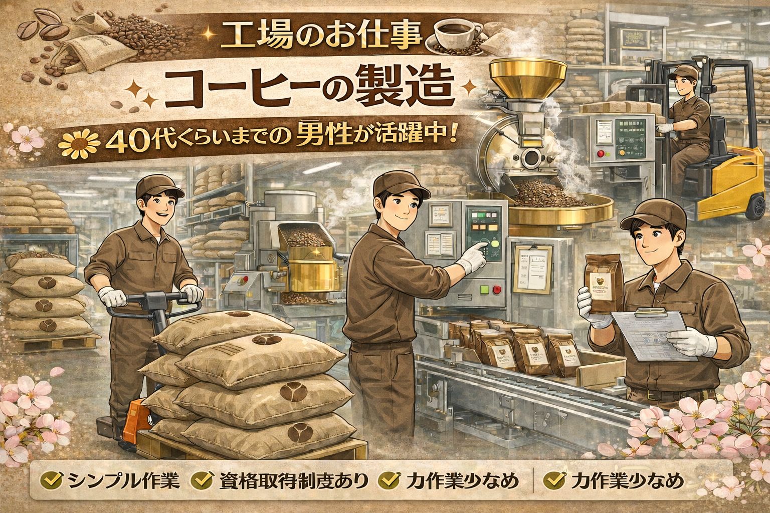 未経験OK　材料充填や検査・物流など