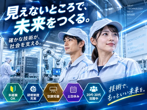 未経験から、モノづくりのプロへ!
働きながら技術が身につく!
